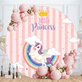 Aperturee - Circle Little Princess Pink Baby Shower Backdrop